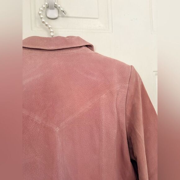 VTG Bagatelle Pale Pink Suede Blazer Size 16 L/XL - Picture 13 of 16